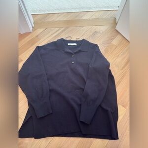 Zara oversized navy Knit Top